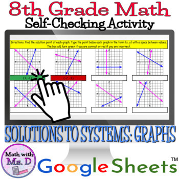 Preview of Self Checking Solving Systems of Equations Graphs Digital Activity