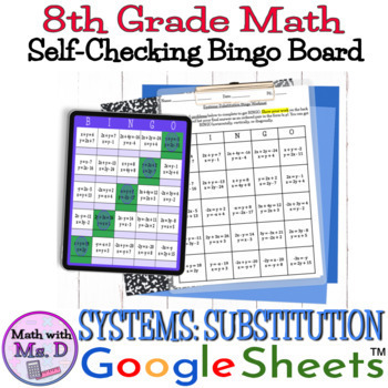 Preview of Self Checking Systems: Substitution Bingo Choice Board