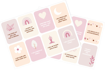 Preview of Self-Compassion Affirmations Flashcards. Printable. Rituals. Self-Esteem Cards