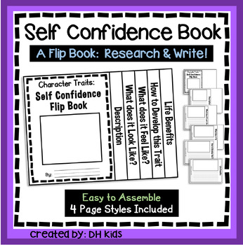 Preview of Self Confidence Flip Book - Social Emotional Learning - SEL - Character Trait