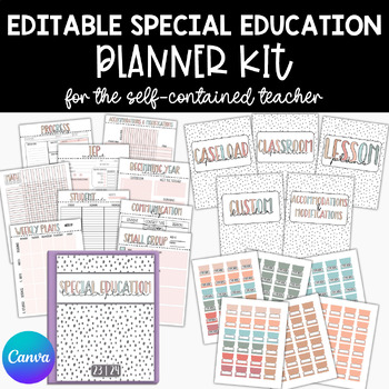 Preview of Self Contained Boho Special Education Teacher Planner