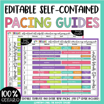 Preview of Self-Contained Editable Pacing Guide Curriculum Map for Long Term Planning