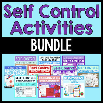 Preview of Self Control Activities, Games, Worksheets & Lessons For Teaching Social Skills