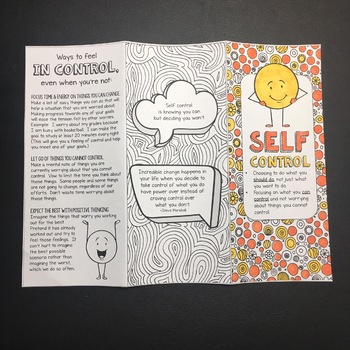 Self-Control Brochure by The Counseling Teacher Brandy | TPT