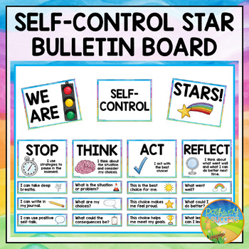 Preview of Self-Control Bulletin Board and Posters - SEL Classroom Decor