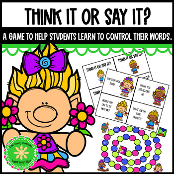 Preview of Self-Control Counseling Game- Think It or Say It
