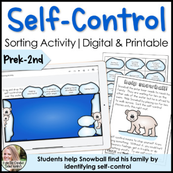 Preview of Self Control Digital and Printable Sorting Activity