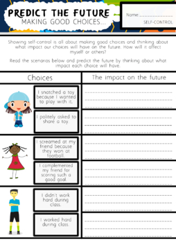 Preview of Self-Control: Making Good Choices Worksheet