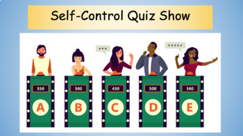 Preview of Self-Control Quiz Show- SEL lesson PowerPoint With Handout