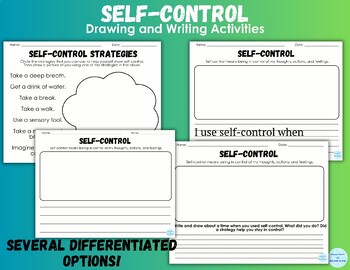 Preview of Self-Control SEL Drawing and Writing Activity