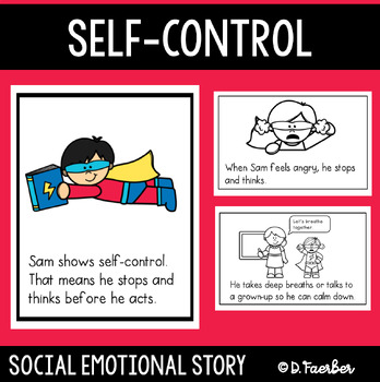 Preview of Self-Control Social Story - Self Control Social Emotional Learning Book
