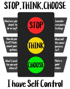Preview of Self Control- Stop-Think-Choose Poster