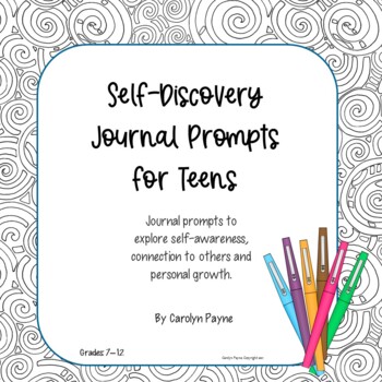 Preview of Self-Discovery Journal Prompts for Teens Print and Digital