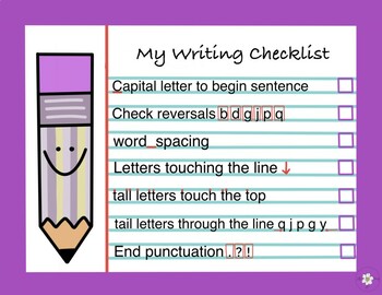 Self Editing Checklist - Handwriting by Little Daisy OT | TPT