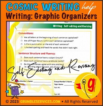 Preview of Graphic Organizers: Self-Editing & Revision Guide with Group Member Feedback