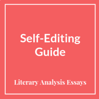 Preview of Self-Editing Guide/Checklist for Literary Analysis Essay