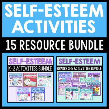 Preview of Self Esteem Activities Bundle For Positive Thinking And Building Confidence