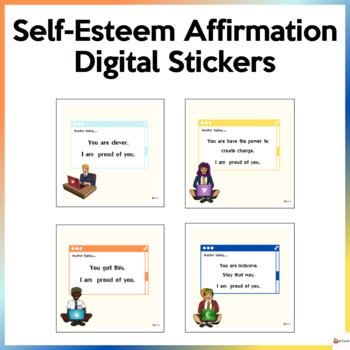 Preview of Self-Esteem Affirmation for Teens Digital Stickers