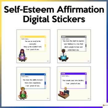 Preview of Self- Esteem Affirmation for Teens Digital Stickers