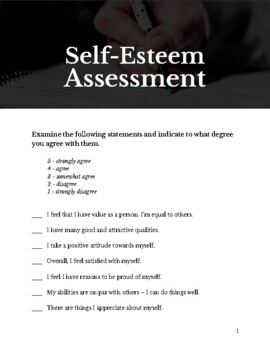 Preview of Self-Esteem Assessment