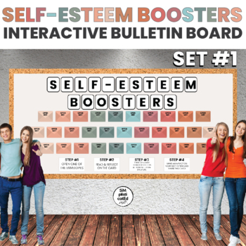 Preview of Self Esteem Awareness Interactive Bulletin Board | Boosters | BOHO | Set 1