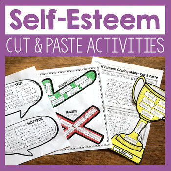 self esteem cut and paste worksheets for elementary counseling lessons