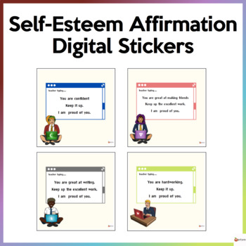 Preview of Self-Esteem Digital Stickers for Teens Distance Learning
