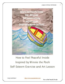 Preview of Self Esteem Education I Feel Peaceful Inside Discussion Art Lesson Exercise