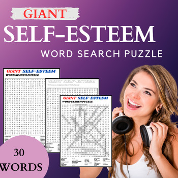 Preview of Self Esteem GIANT Word Search Puzzle Activity