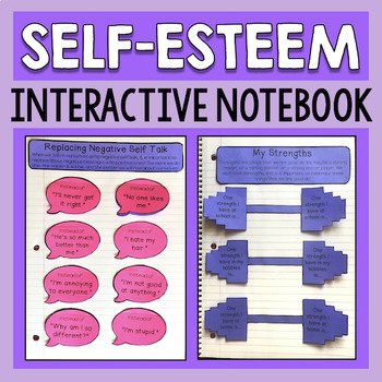 Preview of Self Esteem & Self Confidence Activities For Counseling Interactive Notebooks