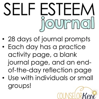 Self Esteem Journal: Self Esteem Activities for Kids School