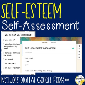 Preview of Self-Esteem Self-Assessment Editable School Counseling Data Collection Tool