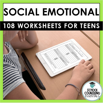 Preview of Self Esteem & Social Skills Worksheets for Teens - Print and Go! 108 Pages!