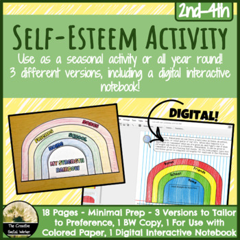 Preview of Self Esteem Activity Digital or Printable Flip Book
