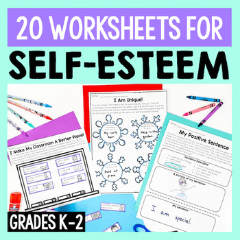 Preview of Self-Esteem Worksheets For K-2 SEL & Counseling Lessons on Confidence Building