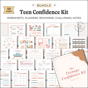 Preview of Self Esteem Worksheets for Teens | SEL Coping Skills for Teenagers