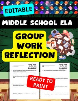 Preview of Self Evaluation Assessment Group Work Reflection Middle School ELA Group Project