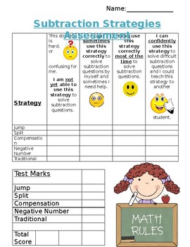 Preview of Self-Evaluation for Subtraction Strategies