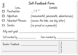 Self-Feedback Form for Student Writing: A Fully Editable T