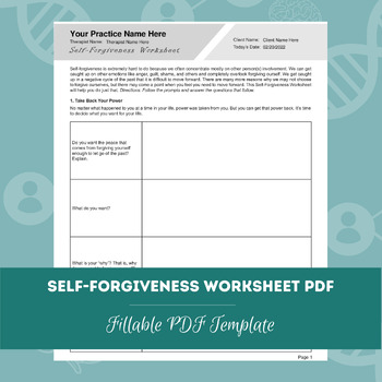 Preview of Self-Forgiveness Worksheet | PDF Template