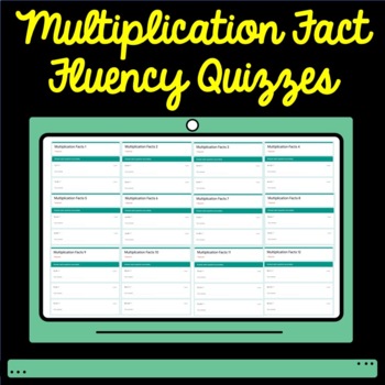 Preview of Self Grading Multiplication Math Facts 0 - 12 Google Form Assessment Bundle