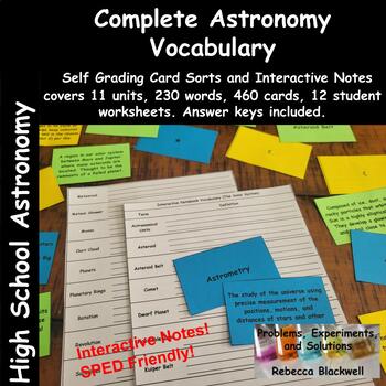 Preview of Self Grading Card Sorts for a Complete High School Astronomy Course