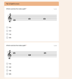 Choir sub plan/quiz - SELF GRADING - Treble Clef letter names