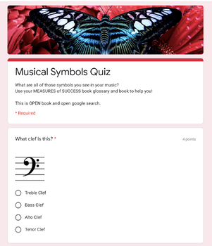 Preview of Self-Grading Interactive Lessons with Quizzes for Music Google Classroom