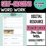 Digital Self Grading Grammar Word Work for Use with G-Suit