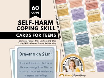 Preview of Self-Harm Coping Skill Cards