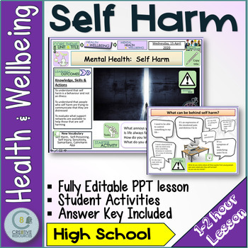 Preview of Self Harm Health & Wellbeing Lesson