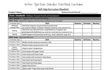Self Help Curriculum Resource for ABA, Autism, Special Education