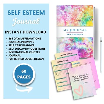 Preview of Self Help Discovery Journal, Planner, and Affirmation Bundle