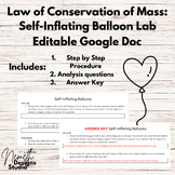 Self-Inflating Balloon Lab: The Law of Conservation of Mas